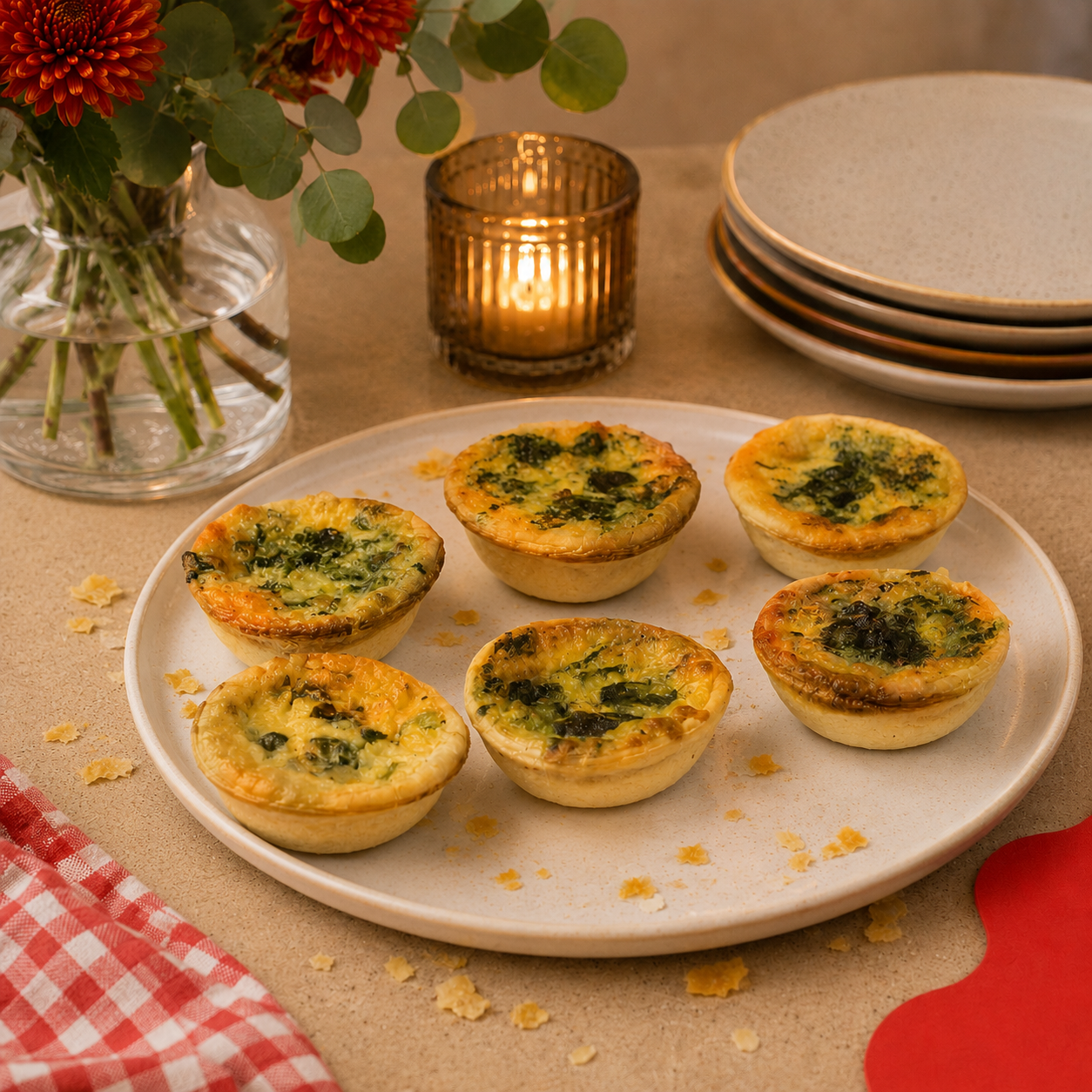 Party Quiche Spinach & Cheese (sold per dozen)